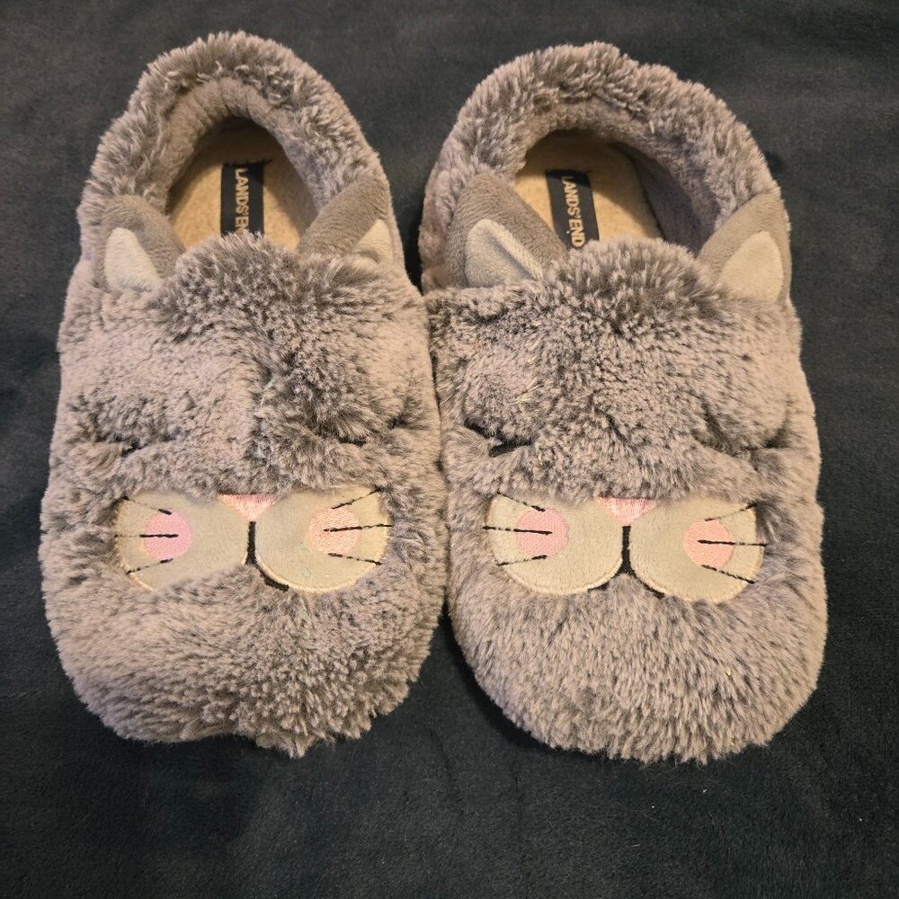 Lands' End kids Kitty furry slippers